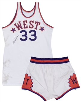 1975 Kareem Abdul-Jabbar Game Used & Signed All-Star Game Western Conference Uniform - Jersey & Shorts (Abdul-Jabbar LOA)